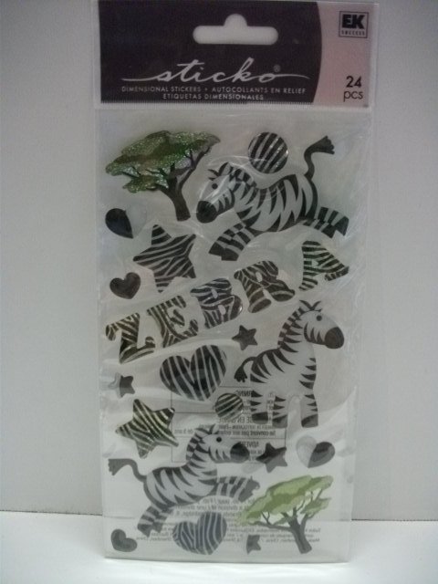 Sticko Dimensional Stickers - Zebra Stripes