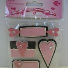 Handmade Valentine Dimensional Stickers - Love Accent Tags