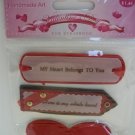 Handmade Valentine Dimensional Stickers - Love Accent Tags