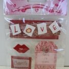 Handmade Valentine Dimensional Stickers - Love Accent Tags