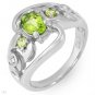 1.11ctw Genuine Diamond and Peridot Ring Sz 6