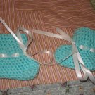 Newborn turquoise booties