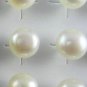 Frehwater pearl stud earrings-6-7mm-White-silver plated