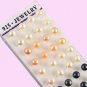 Frehwater pearl stud earrings-6-7mm-White-silver plated