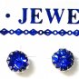 Rhinestones stud earrings-3mm-Various colours-silver plated