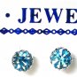 Rhinestones stud earrings-3mm-Various colours-silver plated