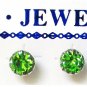 Rhinestones stud earrings-3mm-Various colours-silver plated