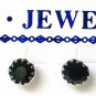 Rhinestones stud earrings-3mm-Various colours-silver plated