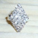 Rhinestones Fashion ring-Adjustable-Silver tone