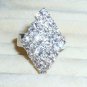Rhinestones Fashion ring-Adjustable-Silver tone