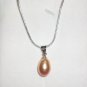 Natural Freshwater Peach Pearl Pendant + Silver Chain of your choice, 16",18" or 20" long