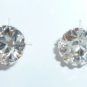 Rhinestones stud earrings-6mm-Various colours-silver plated