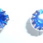Rhinestones stud earrings-6mm-Various colours-silver plated