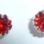 Rhinestones stud earrings-6mm-Various colours-silver plated