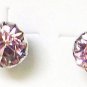 Rhinestones stud earrings-6mm-Various colours-silver plated