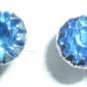 Rhinestones stud earrings-6mm-Various colours-silver plated