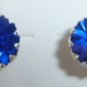 Rhinestones stud earrings-6mm-Various colours-silver plated