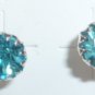 Rhinestones stud earrings-6mm-Various colours-silver plated