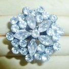 Costume Imitation Rhinestone ring- Clear- Adjustable