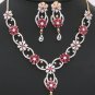 An elegant designed high quality necklace with Ruby Stone and Clear Crystals