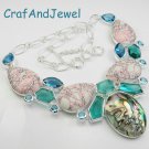 925 Silver Fashion Abalone Shell color necklace Jewelry necklace set