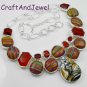 925 Silver Fashion dichroic color glass necklace Jewelry