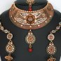 Fashion indian jewellery with Emerald,Ruby and White color bridal polki Necklace set