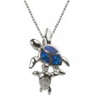 Mother and Baby Turtle Opal Pendant