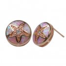 Rose Sand Dollar Opal Earrings
