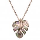 Rose Monstera Opal Pendant