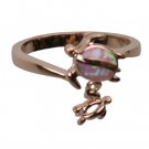 Rose Mom and Baby Hawaiian Turtle Opal Ring