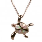Rose Turtle Opal Pendant