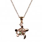 Rose Cut Out Turtle Opal Pendant