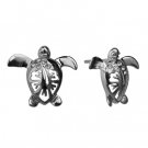 Turtle Hibiscus Earrings 14mm