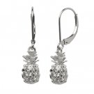 Pineapple White Gold Earrings 12mm