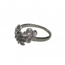 Denny Wong Platinum Silver Plumeria Ring