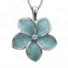 Aqua Blue Plumeria Pendant