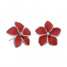 Red Plumeria Earrings