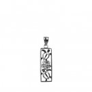 Petro Turtle with Plumeria Bar White Gold Pendant