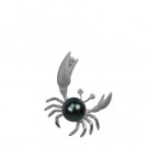 Denny Wong Sand Crab White Gold  with Tahitian Black Pearl