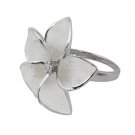White Plumeria Ring