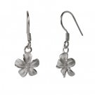 Plumeria Silver Hook Earrings 10mm