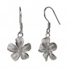 Plumeria Silver Hook Earrings 15mm