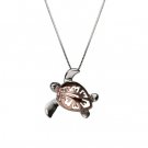 Two Tone Turtle Hibiscus Pendant 20mm