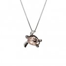 Two Tone Turtle Hibiscus Pendant 15mm