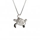 Turtle with Hibiscus Pendant 15mm