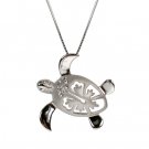 Turtle with Hibiscus Pendant 28mm