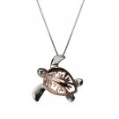 Two Tone Turtle Hibiscus Pendant 28mm