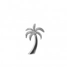 Palm Tree White Gold Pendant 25mm