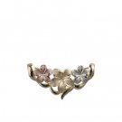 Queen Plumeria Slide Pendant Tri Gold 46mm